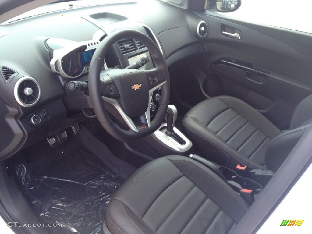 RS Jet Black Leather/Microfiber Interior 2013 Chevrolet Sonic RS Hatch Photo #82364724