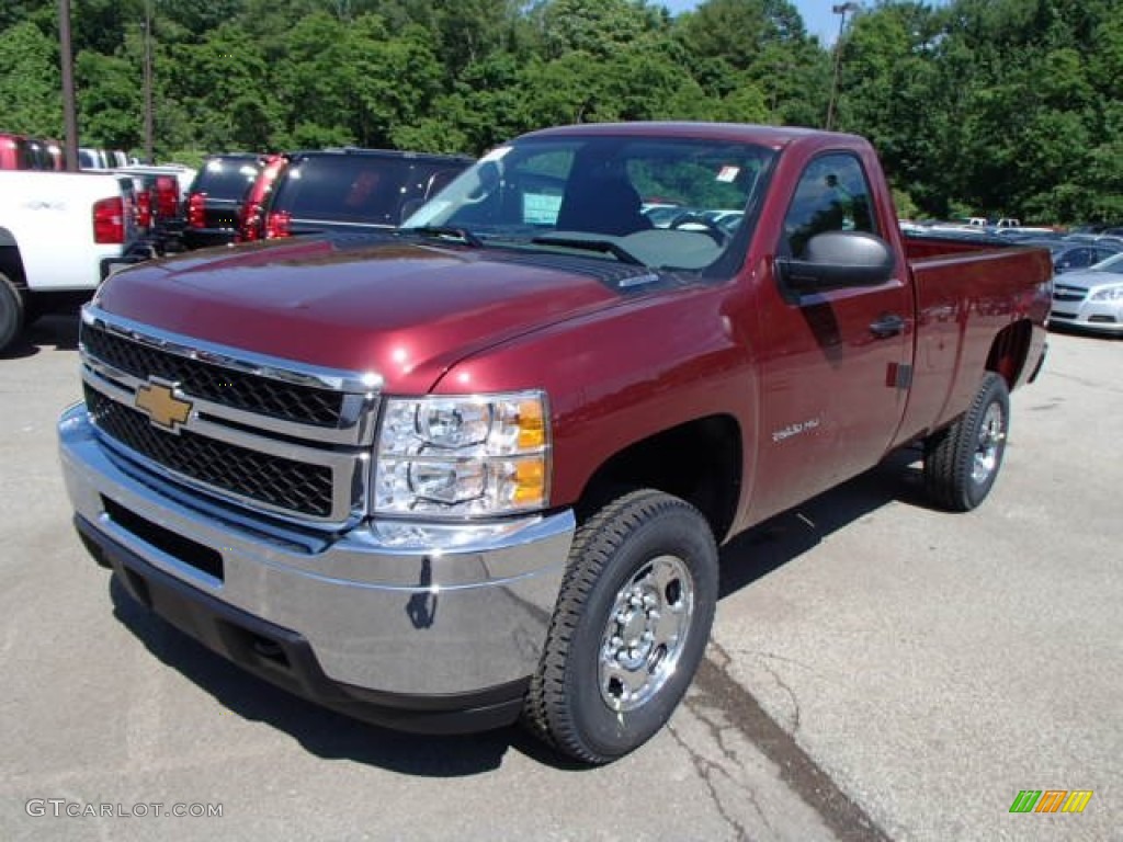 Deep Ruby Metallic 2014 Chevrolet Silverado 2500HD WT Regular Cab 4x4 Exterior Photo #82366318