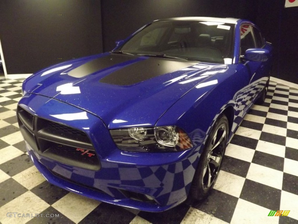 2013 Charger R/T Daytona - Daytona Blue Pearl / Daytona Edition Black/Blue photo #3