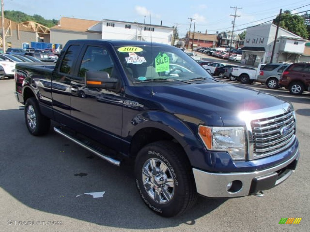 Dark Blue Pearl Metallic 2011 Ford F150 XLT SuperCab 4x4 Exterior Photo #82369513