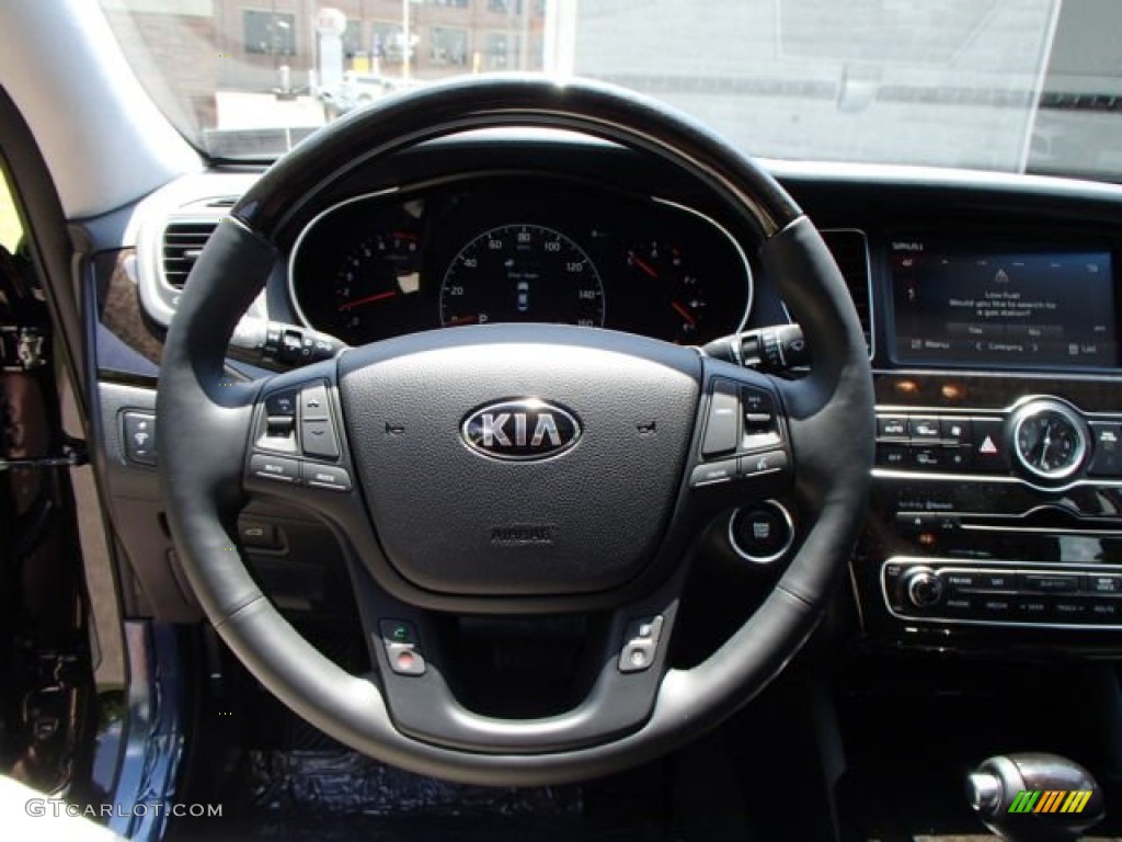 2014 Kia Cadenza Premium Black Steering Wheel Photo #82370558