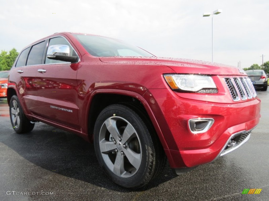2014 Grand Cherokee Overland - Deep Cherry Red Crystal Pearl / Overland Nepal Jeep Brown Light Frost photo #4
