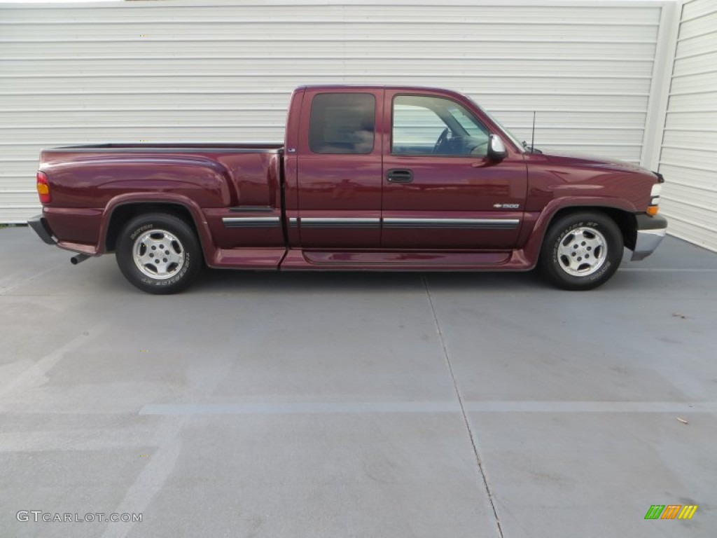 1999 Silverado 1500 LT Extended Cab - Dark Carmine Red Metallic / Medium Gray photo #3