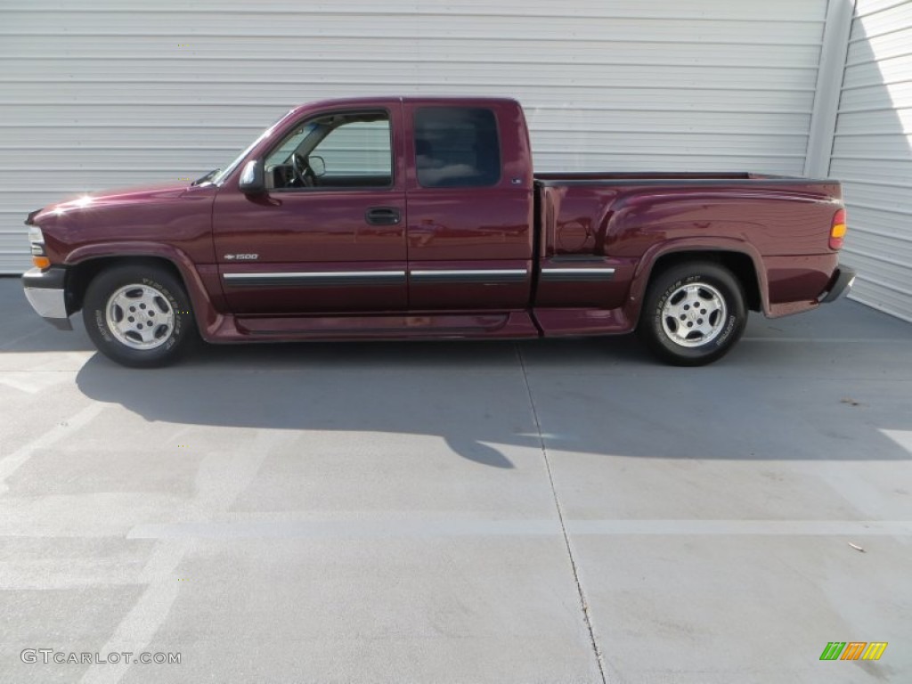 1999 Silverado 1500 LT Extended Cab - Dark Carmine Red Metallic / Medium Gray photo #6