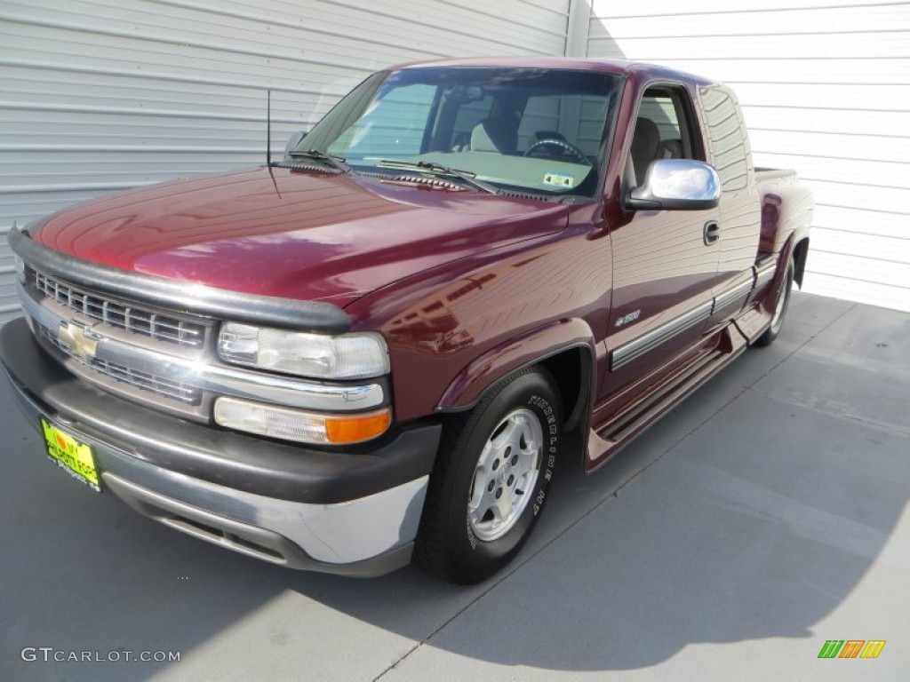 1999 Silverado 1500 LT Extended Cab - Dark Carmine Red Metallic / Medium Gray photo #7