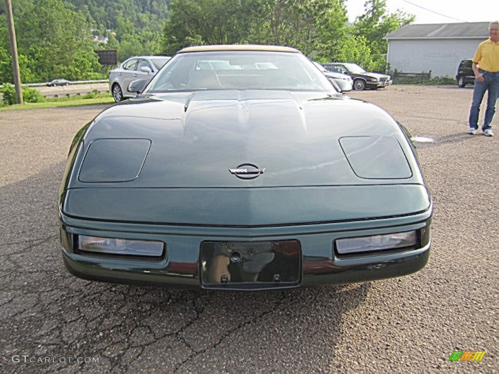 1994 Corvette Convertible - Polo Green Metallic / Light Beige photo #12