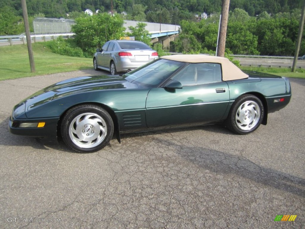 1994 Corvette Convertible - Polo Green Metallic / Light Beige photo #15