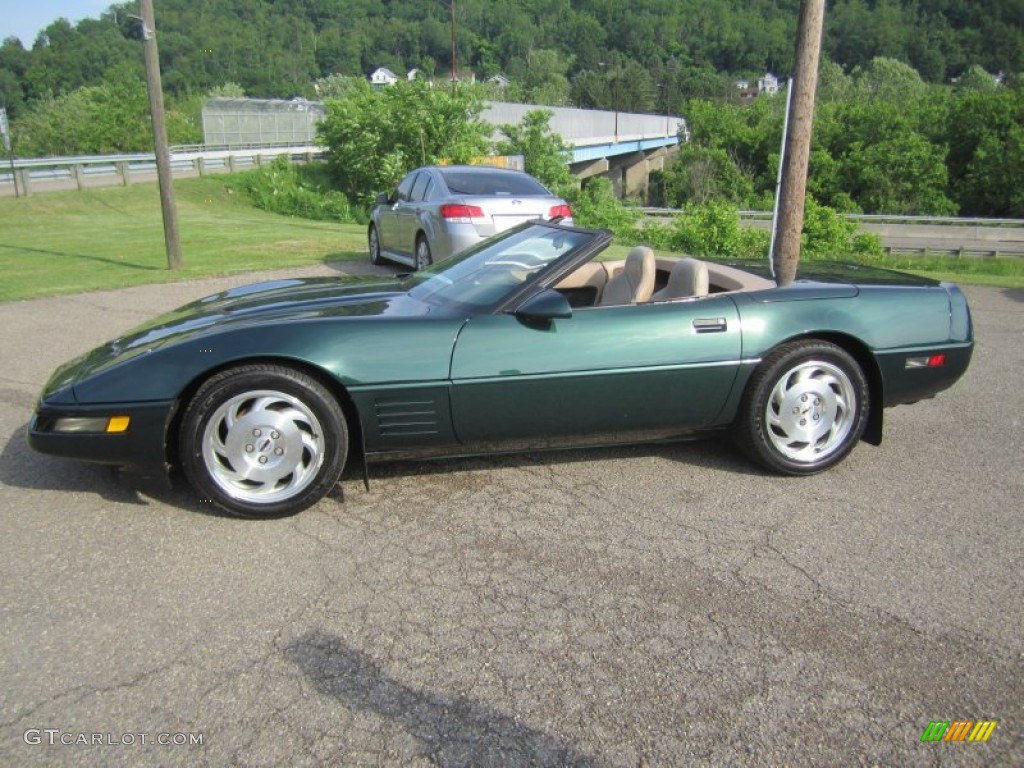 1994 Corvette Convertible - Polo Green Metallic / Light Beige photo #16