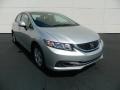 Alabaster Silver Metallic 2013 Honda Civic LX Sedan Exterior