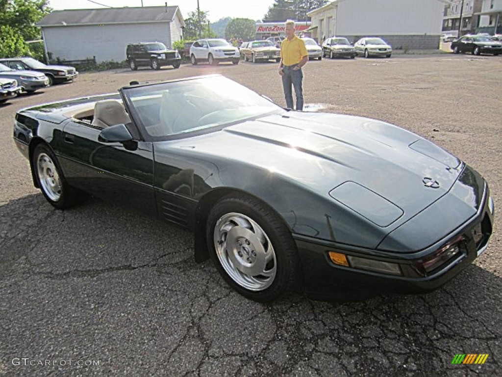 1994 Corvette Convertible - Polo Green Metallic / Light Beige photo #21