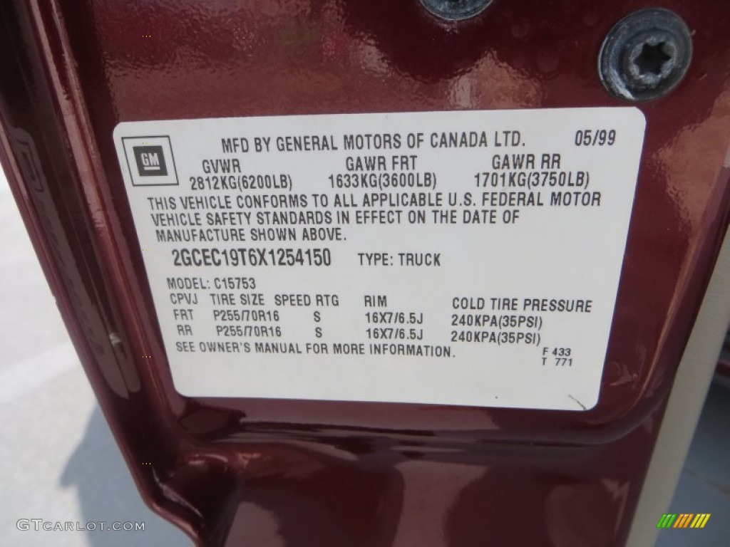 1999 Silverado 1500 LT Extended Cab - Dark Carmine Red Metallic / Medium Gray photo #37
