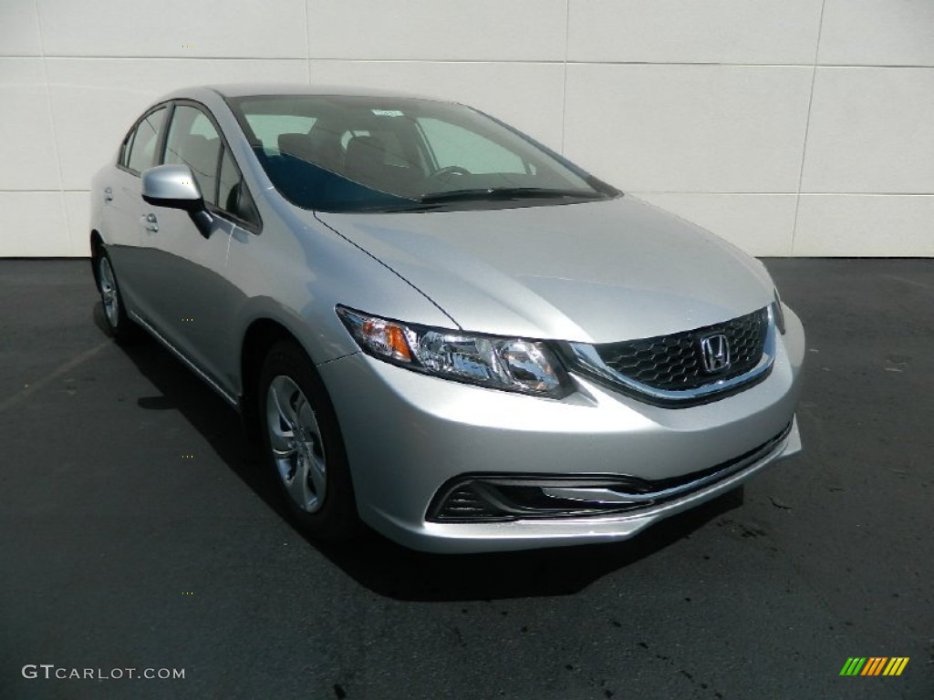 2013 Civic LX Sedan - Alabaster Silver Metallic / Gray photo #1