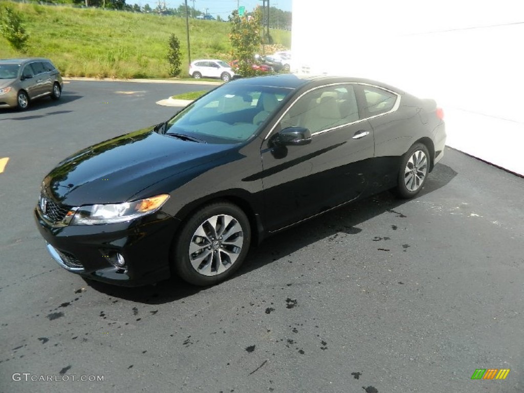 2013 Accord EX-L Coupe - Crystal Black Pearl / Black/Ivory photo #4