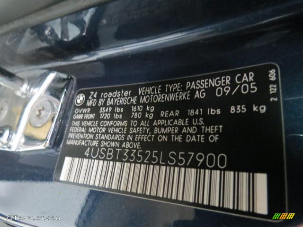 2005 Z4 2.5i Roadster - Toledo Blue Metallic / Dark Beige photo #7