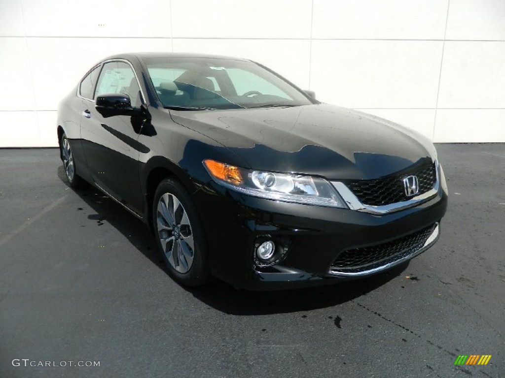 2013 Accord EX-L Coupe - Crystal Black Pearl / Black/Ivory photo #1