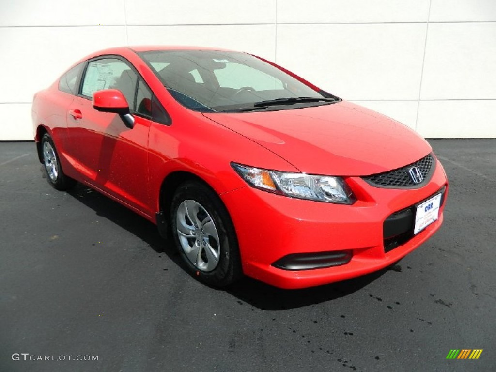 2013 Civic LX Coupe - Rallye Red / Gray photo #1