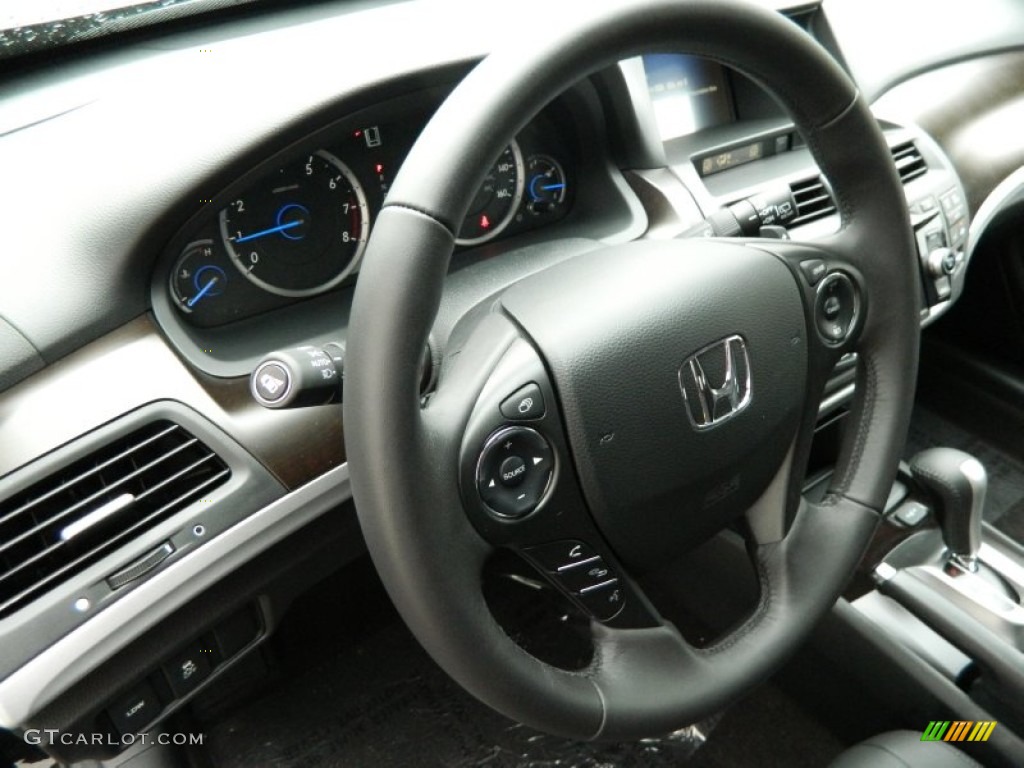 2013 Honda Crosstour EX-L V-6 4WD Black Steering Wheel Photo #82387519