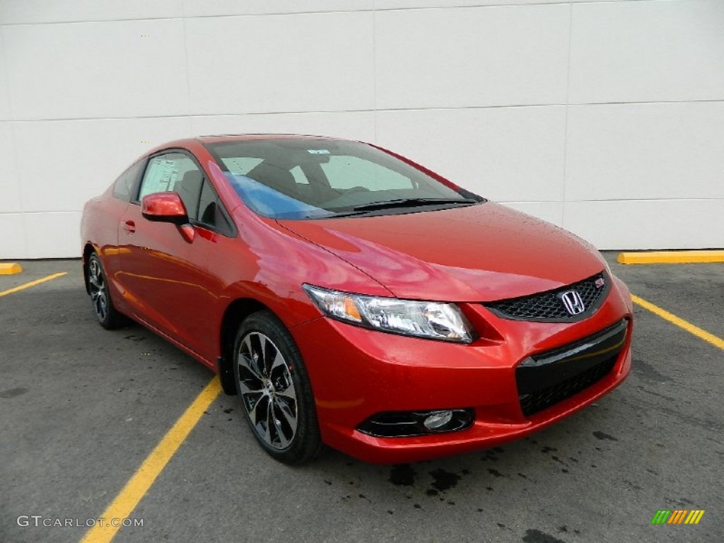 2013 Civic Si Coupe - Sunburst Orange Pearl / Black photo #1