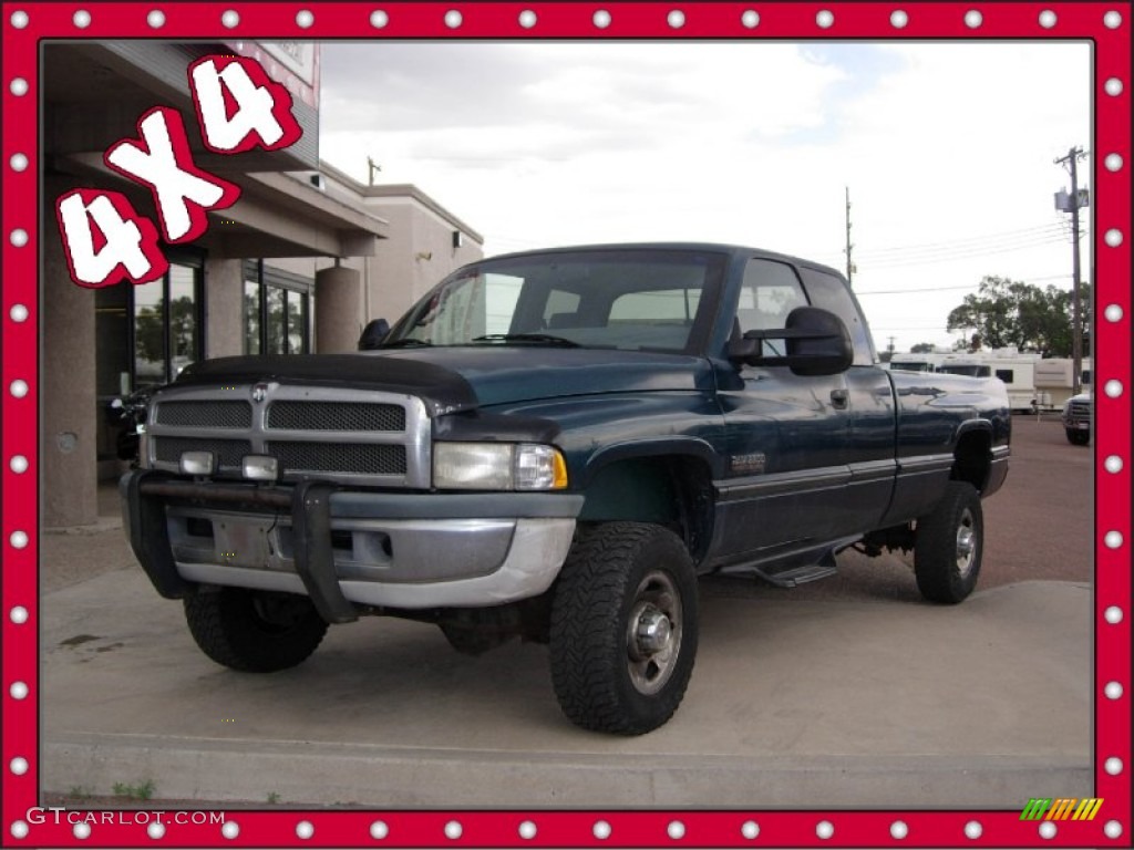 1997 Ram 2500 Laramie Extended Cab 4x4 - Moss Green Metallic / Gray photo #1