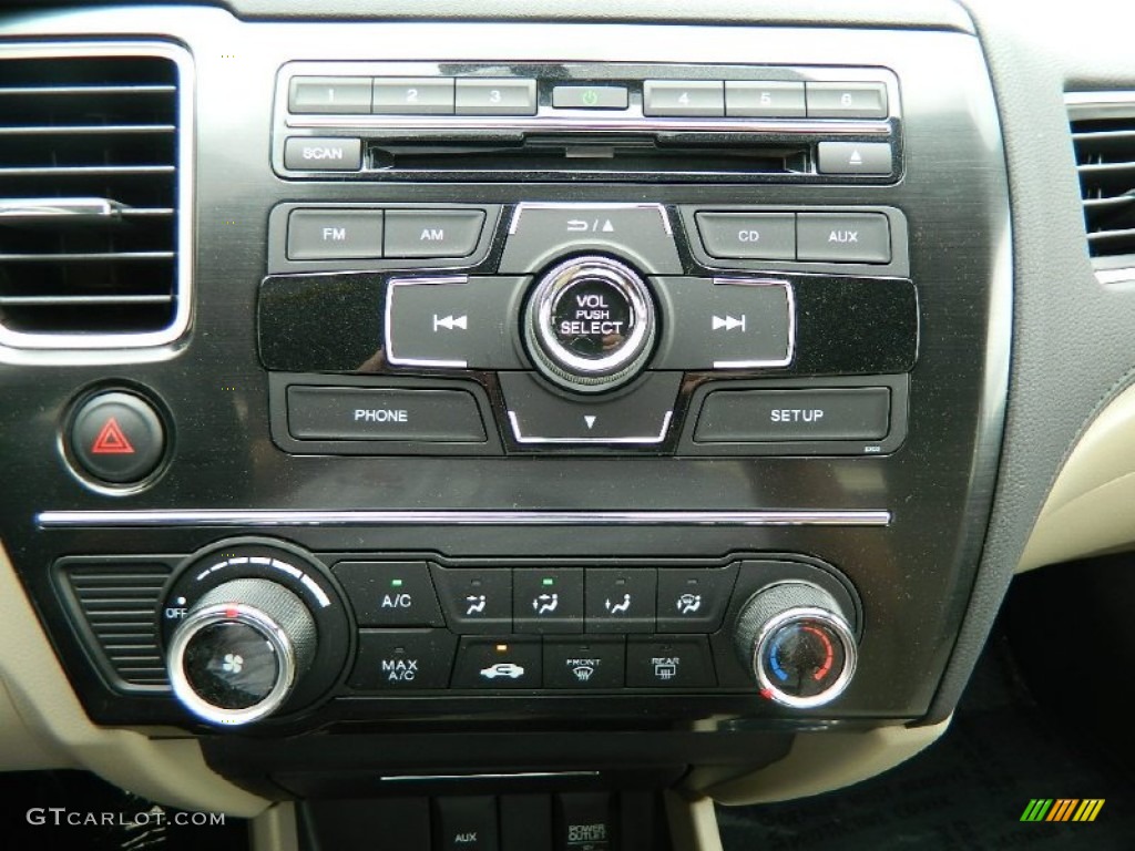 2013 Civic LX Sedan - Urban Titanium Metallic / Beige photo #14