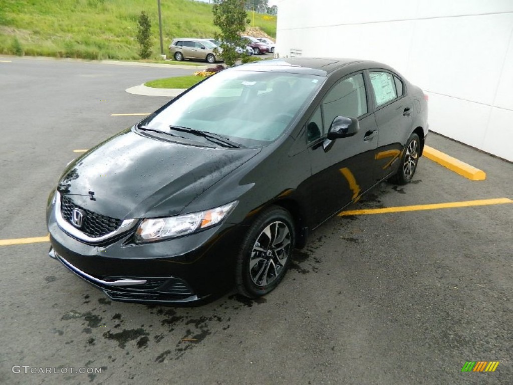 Crystal Black Pearl 2013 Honda Civic EX Sedan Exterior Photo #82388464