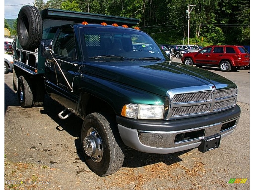 2000 Ram 3500 SLT Regular Cab Dump Truck - Forest Green Pearl / Agate photo #8