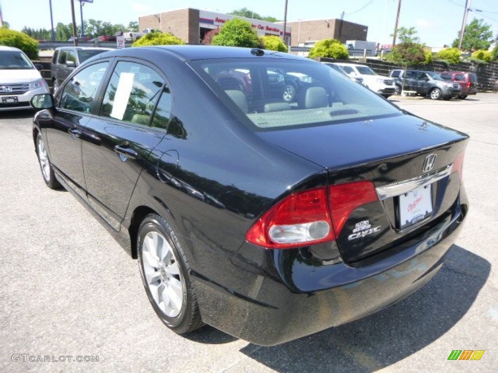 2010 Civic EX-L Sedan - Crystal Black Pearl / Gray photo #3
