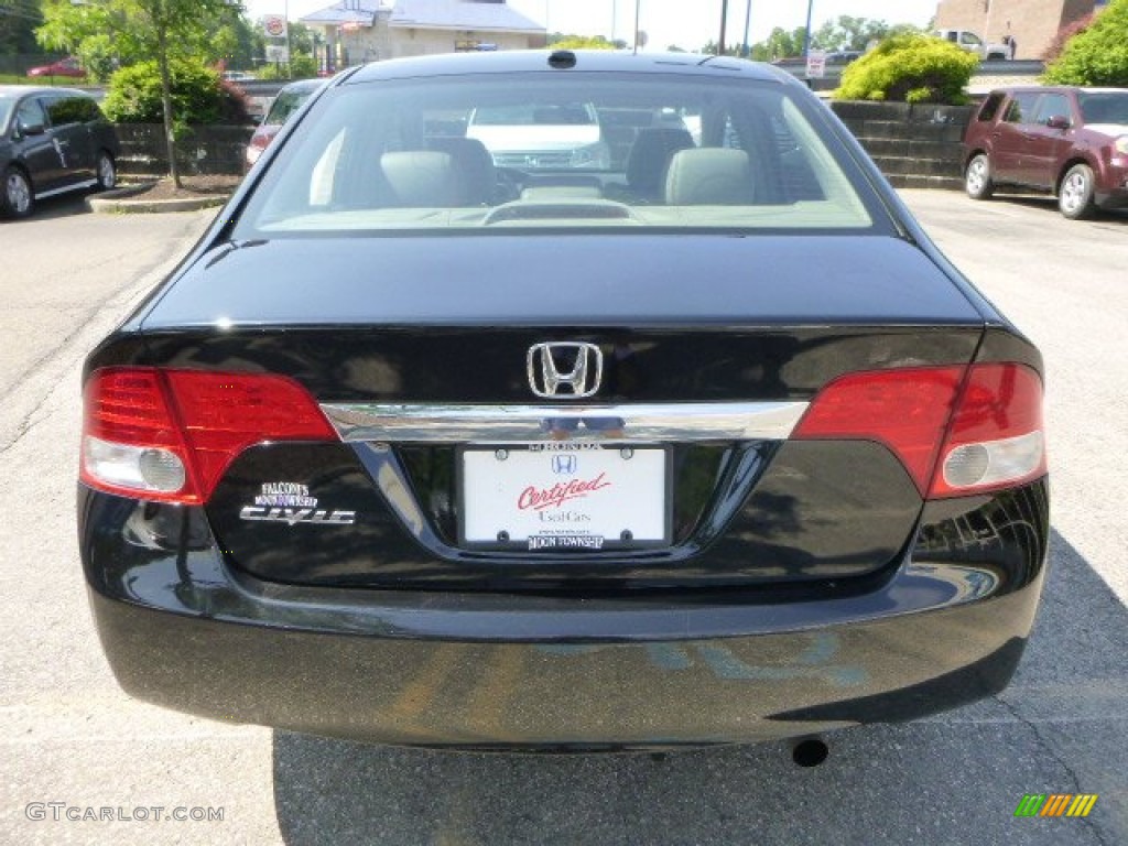 2010 Civic EX-L Sedan - Crystal Black Pearl / Gray photo #4