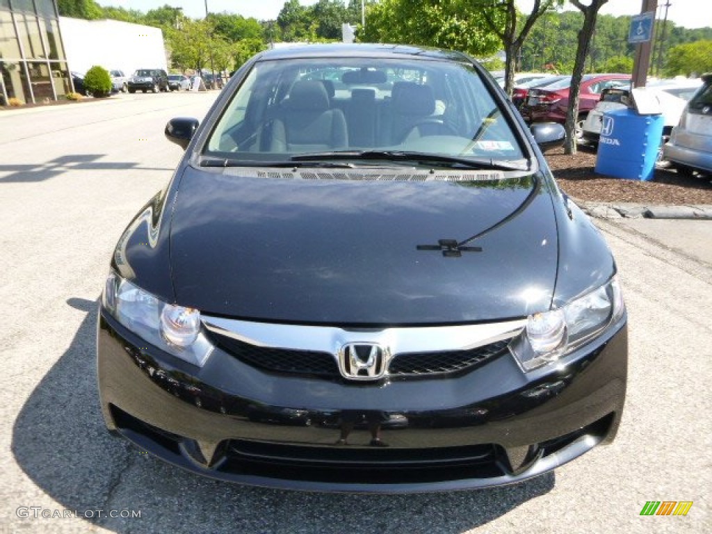 2010 Civic EX-L Sedan - Crystal Black Pearl / Gray photo #8