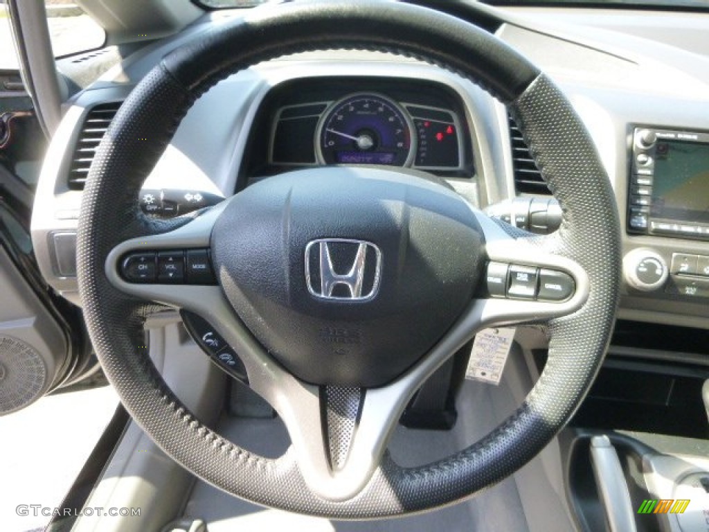 2010 Civic EX-L Sedan - Crystal Black Pearl / Gray photo #20