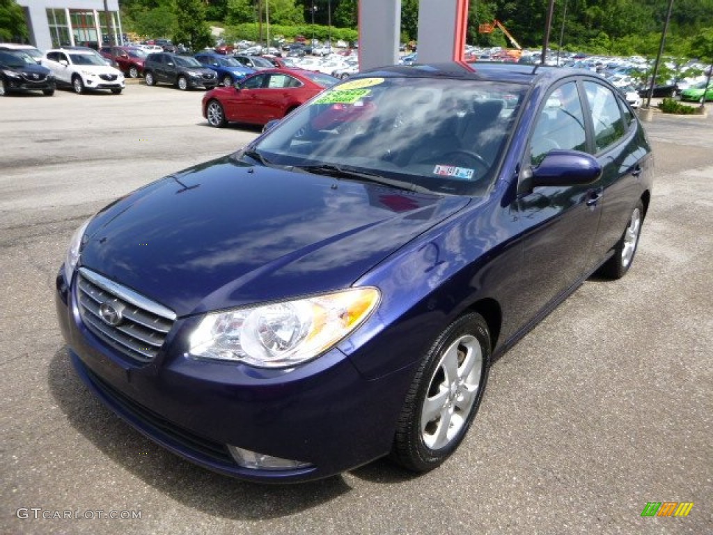 2008 Elantra GLS Sedan - Regatta Blue Metallic / Gray photo #6
