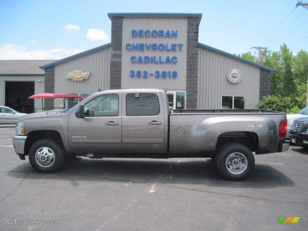 2013 Silverado 3500HD LTZ Crew Cab 4x4 Dually - Mocha Steel Metallic / Light Cashmere/Dark Cashmere photo #1