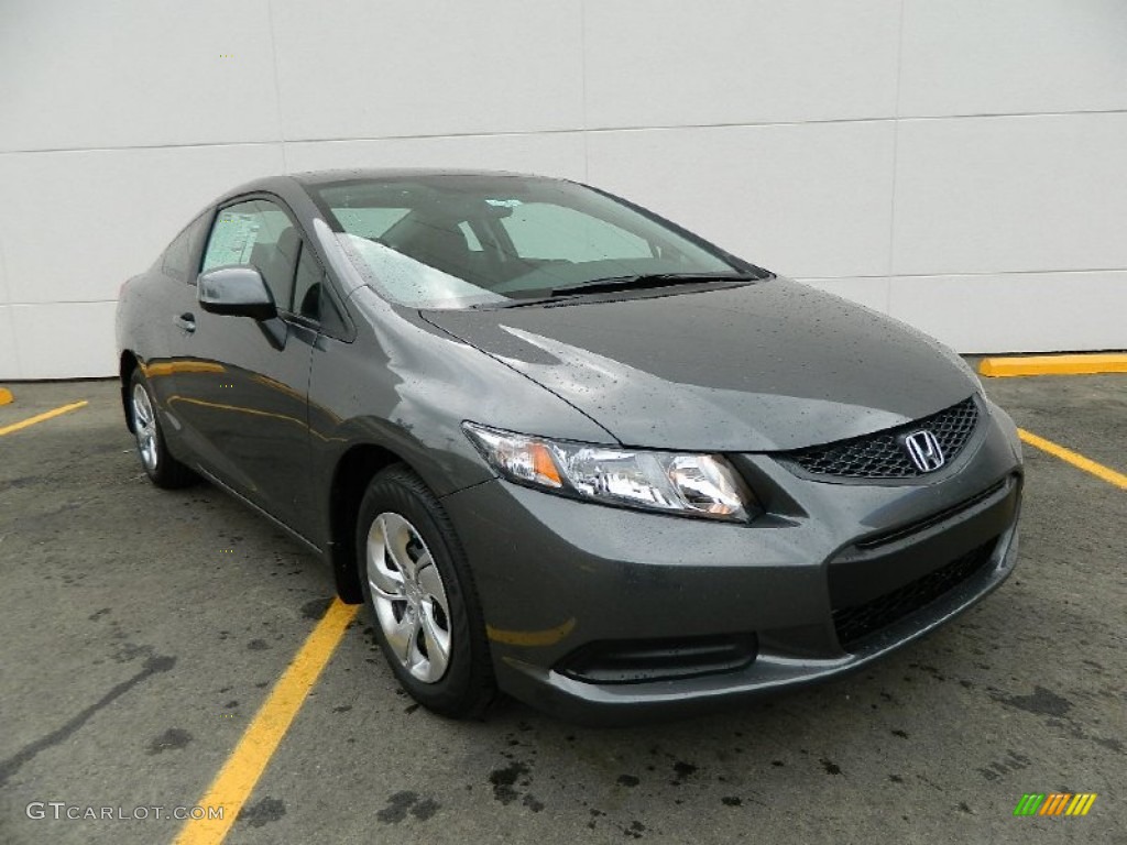 2013 Civic LX Sedan - Polished Metal Metallic / Black photo #1