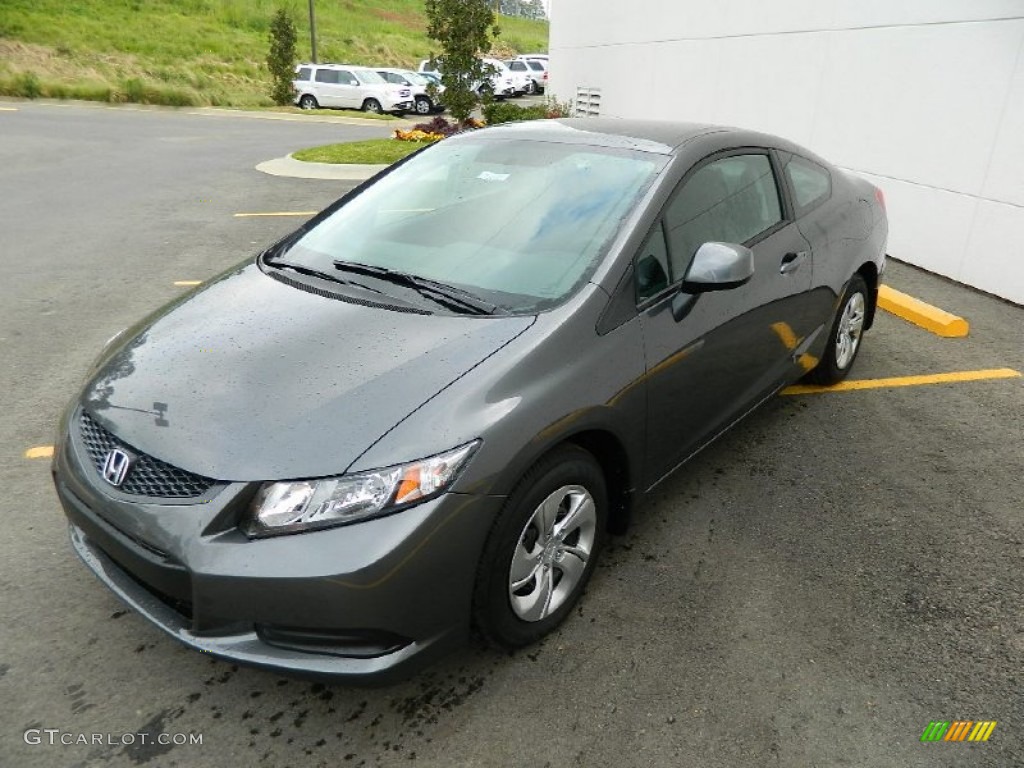 2013 Civic LX Sedan - Polished Metal Metallic / Black photo #3