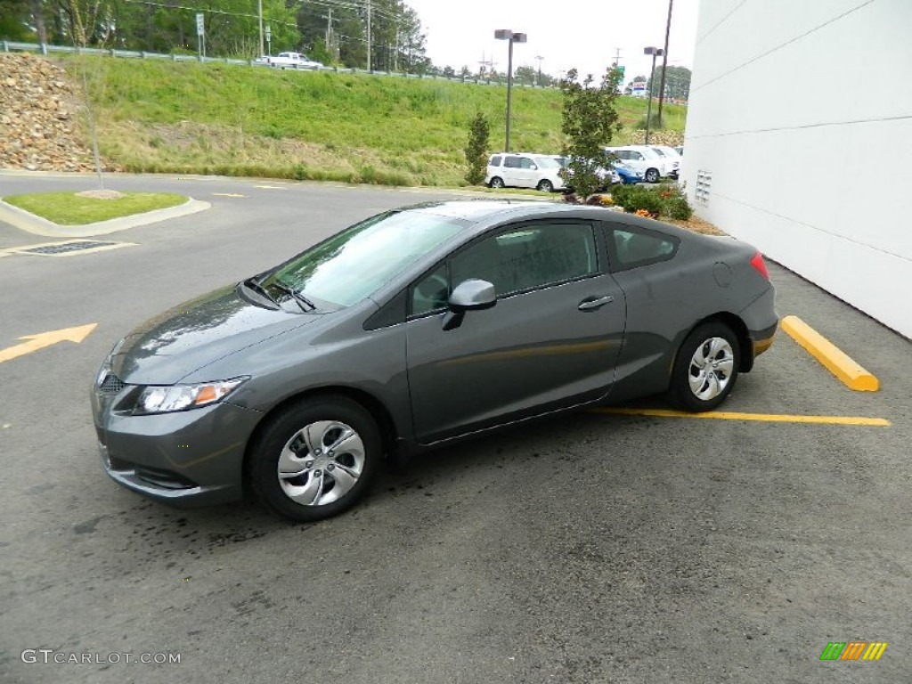 2013 Civic LX Sedan - Polished Metal Metallic / Black photo #4