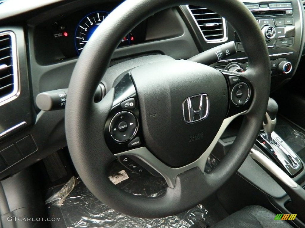 2013 Civic LX Sedan - Polished Metal Metallic / Black photo #13