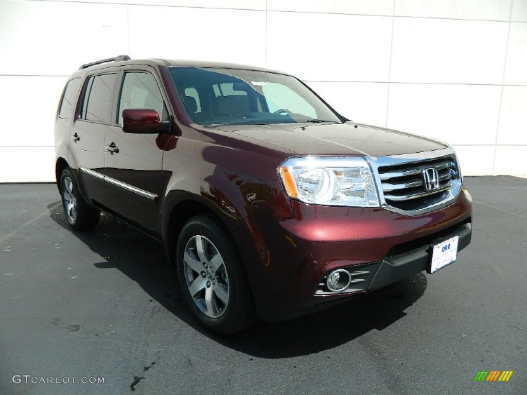 2013 Pilot Touring 4WD - Dark Cherry Pearl / Beige photo #1