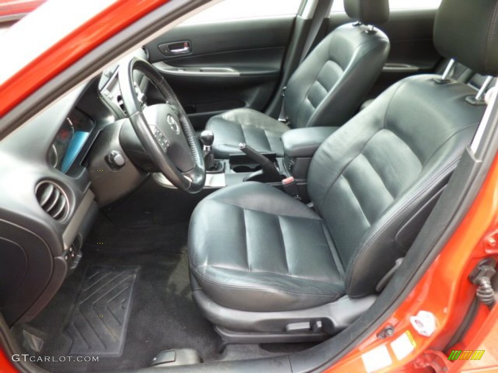 Black Interior 2005 Mazda MAZDA6 s Sport Hatchback Photo #82396308