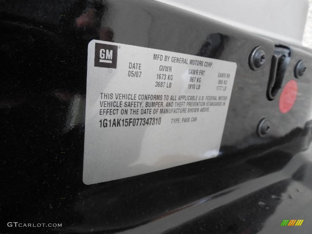 2007 Cobalt LS Coupe - Black / Gray photo #19