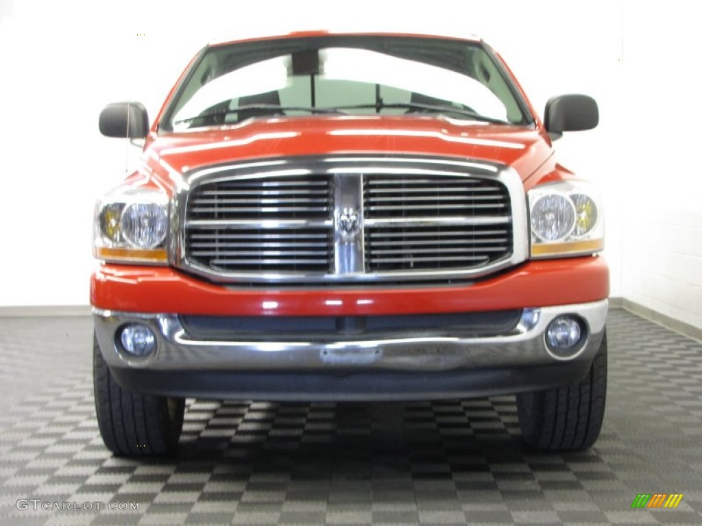 2006 Ram 1500 SLT Quad Cab 4x4 - Flame Red / Medium Slate Gray photo #2