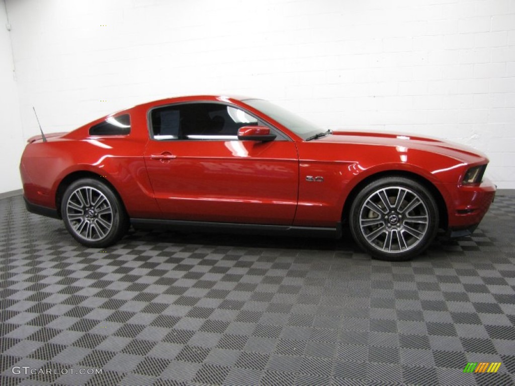 2011 Mustang GT Premium Coupe - Red Candy Metallic / Charcoal Black/Cashmere photo #3