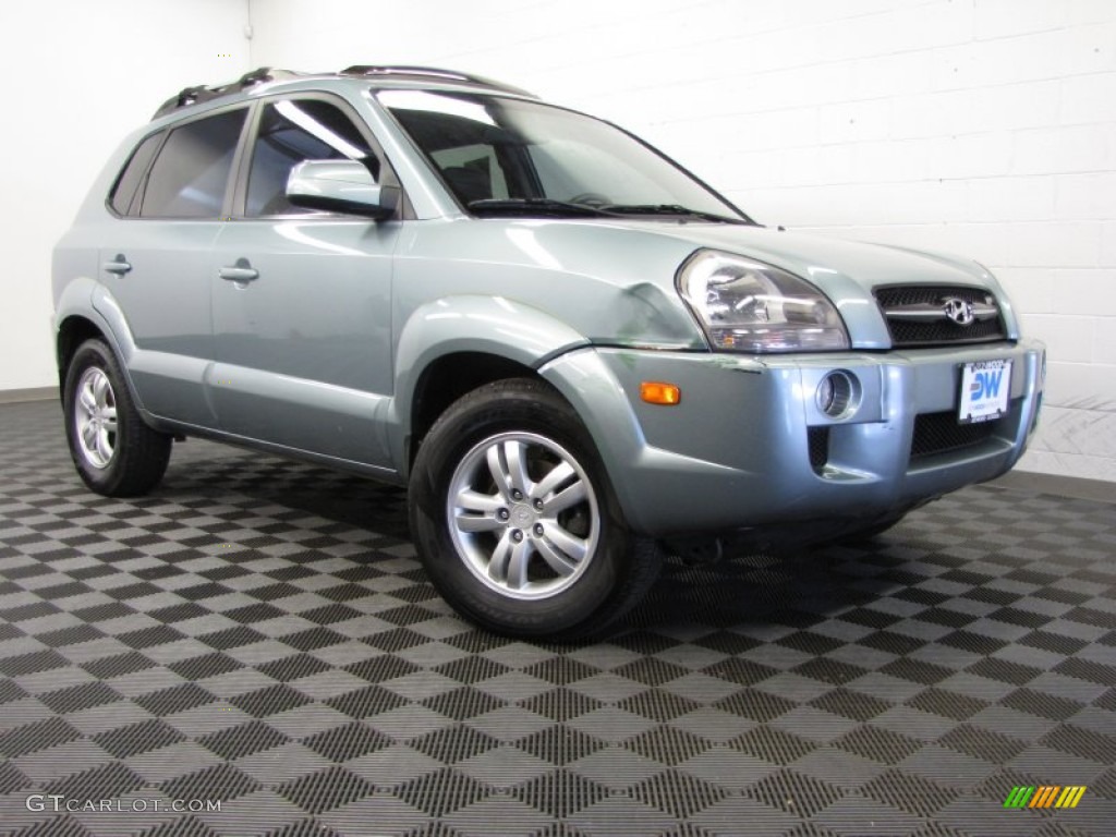 2007 Tucson Limited 4WD - Alpine Frost Blue Metallic / Gray photo #1