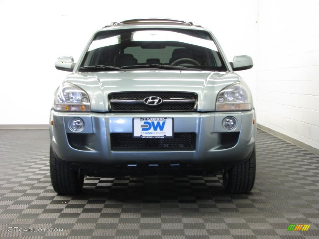 2007 Tucson Limited 4WD - Alpine Frost Blue Metallic / Gray photo #2