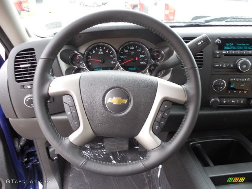 2013 Chevrolet Silverado 1500 LT Crew Cab 4x4 Ebony Steering Wheel Photo #82401961