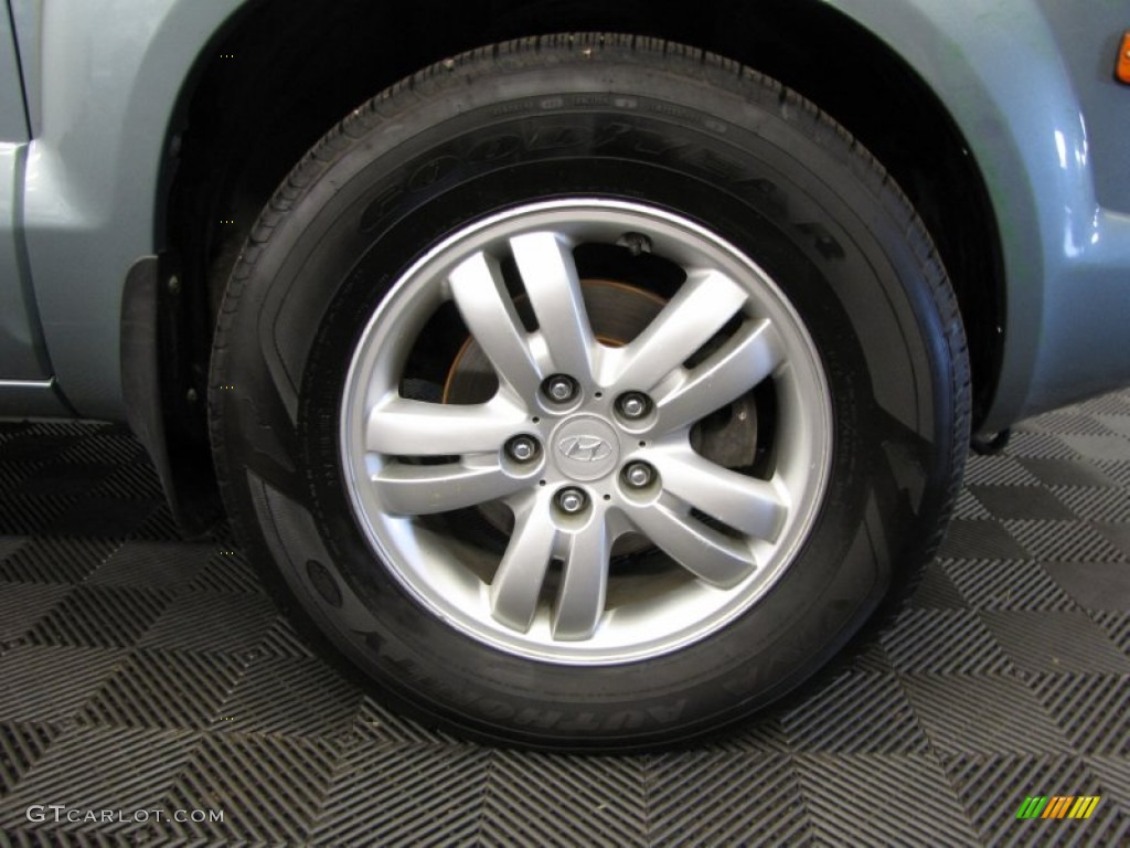 2007 Tucson Limited 4WD - Alpine Frost Blue Metallic / Gray photo #25
