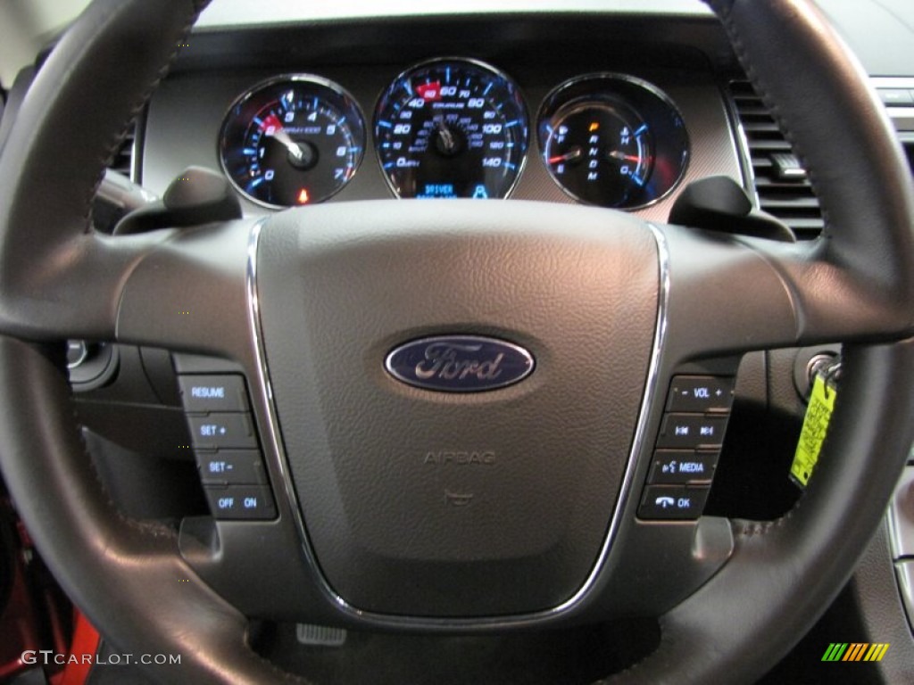 2010 Ford Taurus SEL AWD Charcoal Black Steering Wheel Photo #82402419