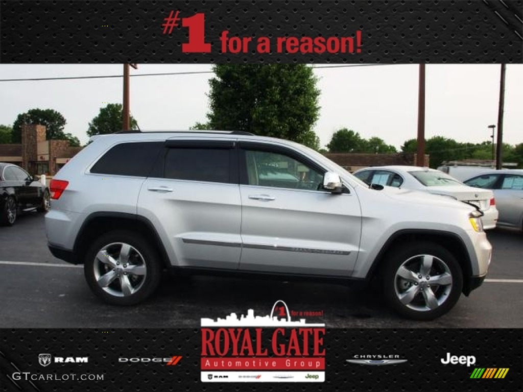 2011 Grand Cherokee Overland 4x4 - Bright Silver Metallic / Dark Frost Beige/Light Frost Beige photo #1