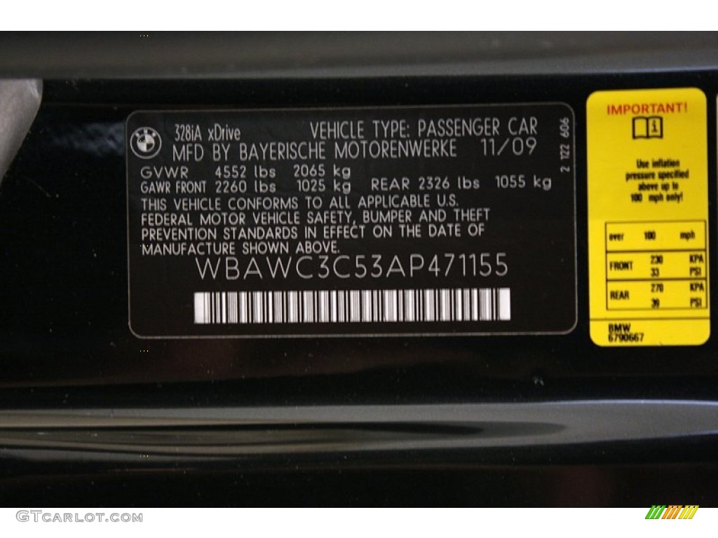 2010 3 Series 328i xDrive Coupe - Black Sapphire Metallic / Black photo #21