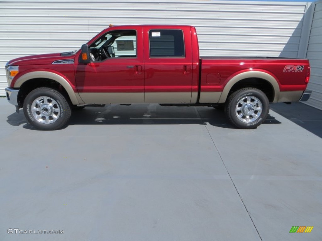 Ruby Red Metallic 2013 Ford F250 Super Duty Lariat Crew Cab 4x4 Exterior Photo #82405708