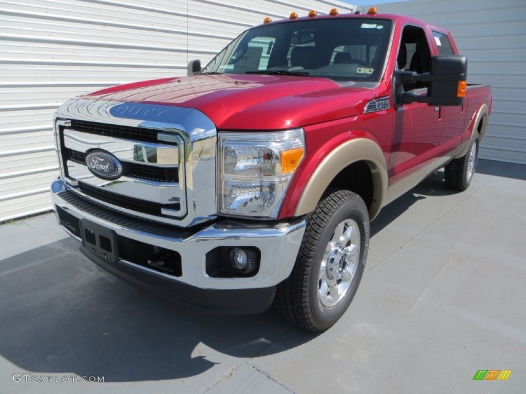 Ruby Red Metallic 2013 Ford F250 Super Duty Lariat Crew Cab 4x4 Exterior Photo #82405734